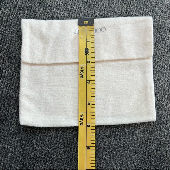 Jimmy Choo Dust Bag Off White Mini Storage Cover Fold Jewelry 6” X 5” - Picture 7 of 7